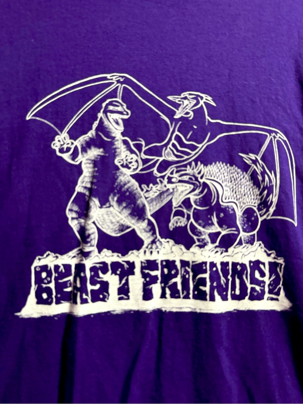 Vintage 90s Godzilla Fighting Rodan Beast Friends Size L